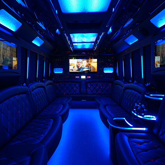party bus rental with sound system